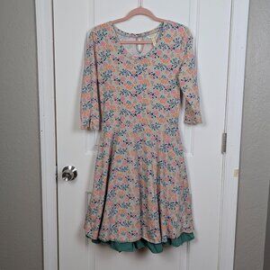 Matilda Jane Clothing | Multicolor Floral Fit-and-Flare Dress Size Extra Small